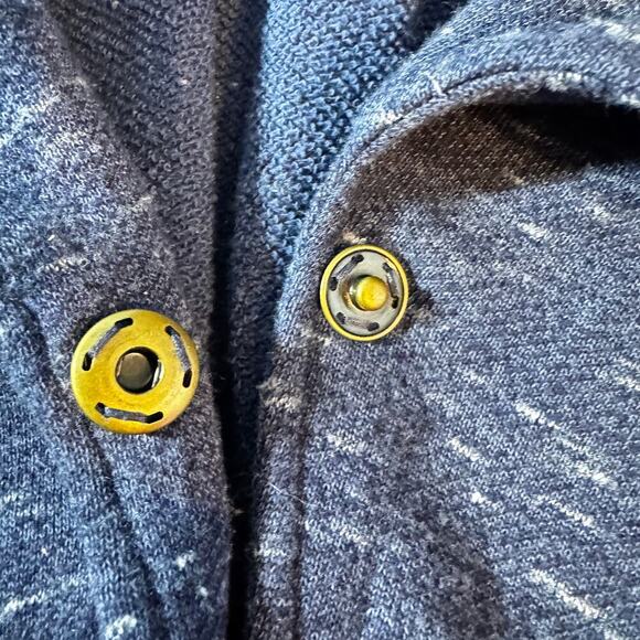 Caslon Jacket Womens XL Heather Blue Open Front Knit Cotton Shawl Collar Pockets - Picture 6 of 9